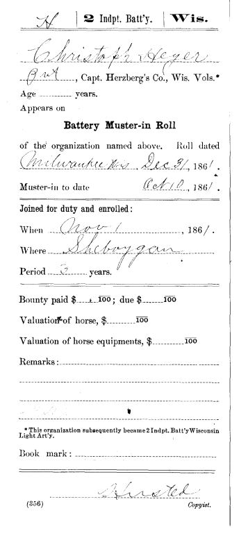 Civil War Muster documents